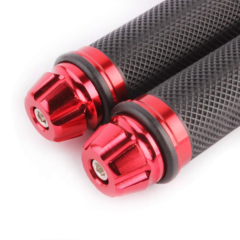 MISS MOLY Motorcycle 7/8" CNC Hand Grips Aluminum Rubber Gel Handlebar for Sport Bike(Red) - Image 4